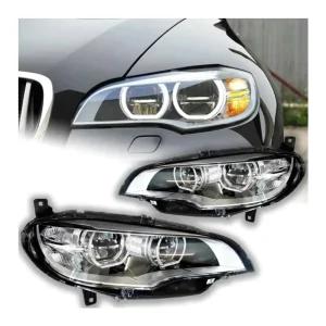 X6 E71 Upgrade Headlights for BMW X6 Head Lamp Full LED Headlight Projector AngelEye DRL Signal Front Lights Modified