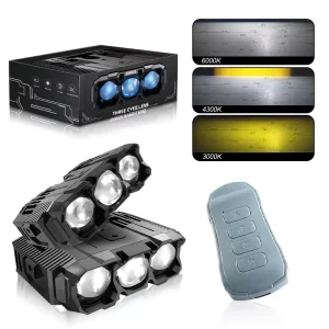 Xenplus New GM01 60000LM LED Grille Light 3 Color Remote Control Spotlight IP68 Waterproof Off-Road Driving Fog Light