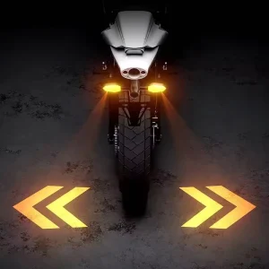 YD Amber Motorcycle Headlight Illumination System Turn Signal Indicator with Arrow Light Turn Signal