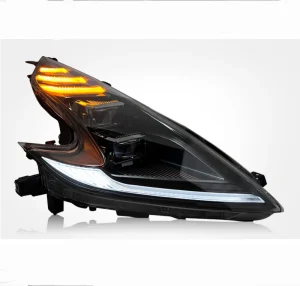 YLC for Nissan 370Z Headlight Assembly Upgrade with LED Headlights Running Lights Flow Light Turn Signal Plug and Play