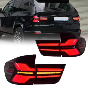 YU GUANG for BMW X5 E70 Tail Light Upgrade Plug Play Rear Light Red Smoked LED Turn Signals Brake Lights