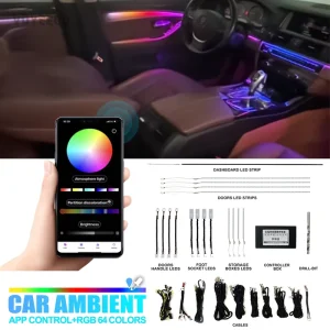 YZG Car Light Accessories RGB Car Interior Optical Acrylic Strip 12V Decorative Ambient Light for Bmw APP Control Others