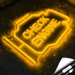 Yellow Engine Malfunction Light-shaped LED Strip IP65 Waterproof 5V/12V Car-tuning Shop Christmas Wall Decor