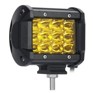Yellow Motorcycle Led Spotlight 4×4 Three Rows 4 Inch 36W LED Work Light Bar for Offroad SUV Driving Fog Light