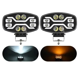 Yellow White 21W 24V 500 Lumens Work Maintenance Motorcycle Modification 7 Inch LED Off Road Front Bumper Truck Spotlight