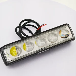 Yellow & White LED Motorcycle Headlight Spotlight External 5 Lens Front Position 12-80V Motorbike Lighting System