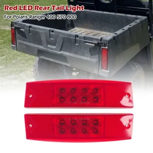 Yongjin 2411450 Red LED Retangular Rear Tail Light Brake Lamp for Polaris Ranger 400 570 800 Auto Lighting System