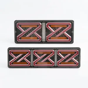 Z Shape Sequential LED Truck Tail Light 33cm 46cm DRL Stop Brake Turn Reverse 12V 24V European Truck Trailer Waterproof