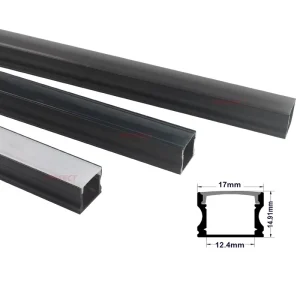 ZL-1714 Trim LED Aluminum Channel for LED Strip Light with Black Cover Diffuser