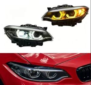 for 2 Series F22 F23 F45 F46 12V LED Headlights Assembly High Projector Lens Angel Eyes Style Auto Upgrade Accessories