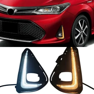 for 2018 2021 AXIO Fielder Front Fog Lights Daytime Running Lights Dual-color Turn Signals 12V