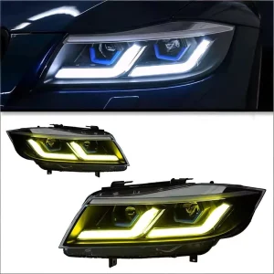 for 3 Series E90 Retrofit 12V LED Headlight Assembly Daytime Running Lights Turn Signals