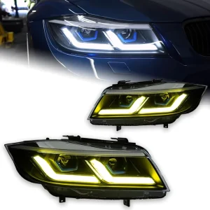 for 3 Series E90 Retrofit 12V LED Headlight Assembly Daytime Running Lights Turn Signals