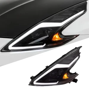 for 370Z Car Accessories Front LED Headlights 12V Plug and Play Durable Assembly 8000LM 6000K