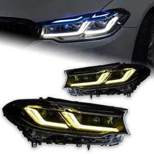 for 5 Series (G30/G38) Headlight Assemblies LCI Blue-brow DRL 12V 50W Not Require Bumper Replacement