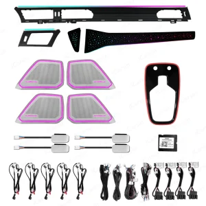 for Audi A6 C8 30 Colors Dashboard Trim Reading Light Door Speaker Ambient Light Kit Sync with Original Screen Control