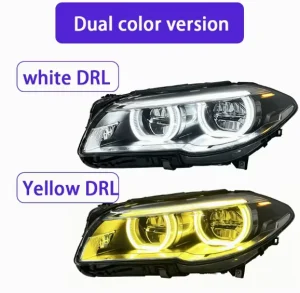 for BMW 5 Series Headlight Assembly for Models 11 17 F10 F18 Angel Eye LED Upgrade