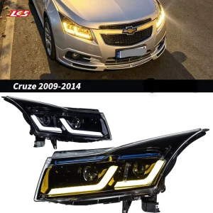 for Chevrolet Cruze Headlight Assembly Upgrade Dual Color LED Daytime Running Lights & Dual Projector Headlights 12V