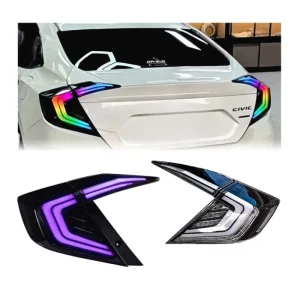 for Civic RGB Tail Lights a Touch of Blue Taillight Upgrade DRL Turn Signal Lamp Plug and Play for Honda