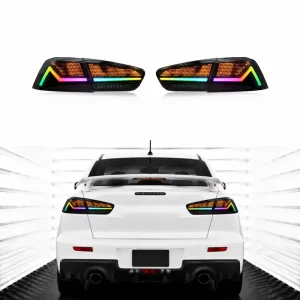 for Mitsubishi Lancer EX EVO X Plug and Play Installation LED Tail Light Assembly Stop Turn Reverse RGB