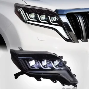 for Prado Headlight Assembly PRADO Style LED Projector Daytime Running Lights Sequential Turn Signal Function 12V