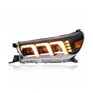 for Toyota Hilux Headlight Assembly HILUX REVO Modified LED Lens Daytime Running Lights