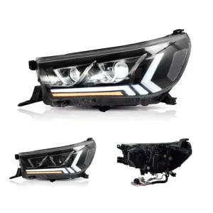 for Toyota Hilux LED Headlights DRL Sequential Indicator Front Head Lamp with Sequential Turn Signal
