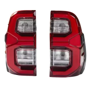 for Toyota Hilux Revo Pair RED CLEAR SMOKE LED REAR LIGHT TAILLAMP WITH HILUX LOGO