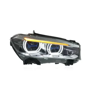 for X5/X6 Headlight Assembly Upgrade Kit Blue-Line Laser Projector Daytime Running Lights & Turn Signals 12V