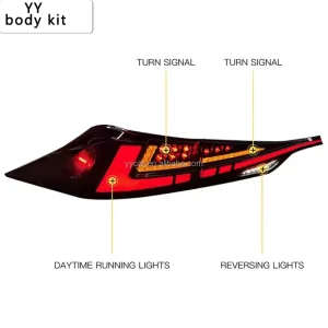 high quality LED Through Tail Lamp for Lexus IS250 IS200T IS300 Tail Lamp with LED Dynamic Spoiler Light